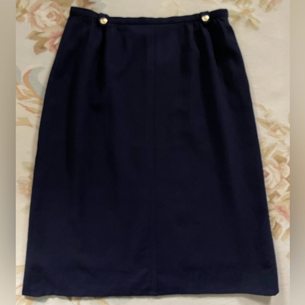Size 16 navy blue wool pencil skirt